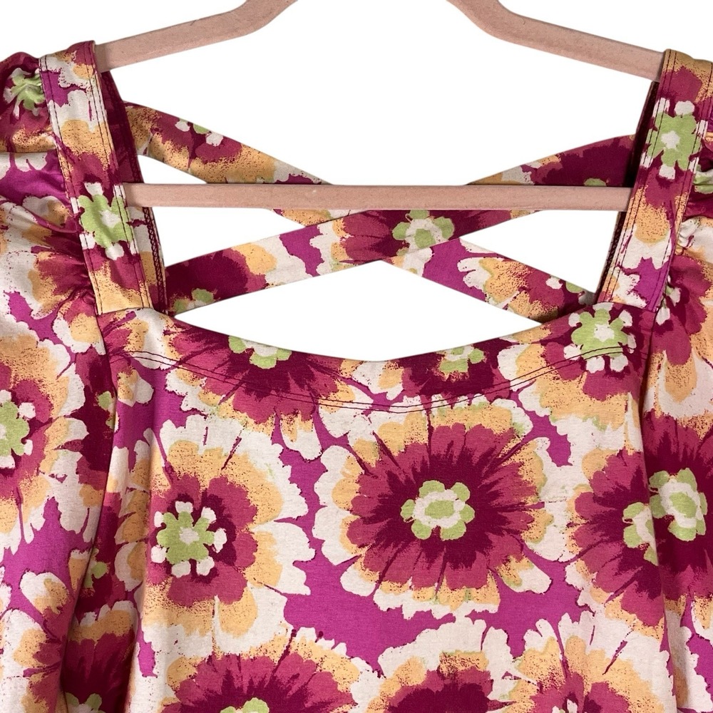 Free People Women's Give Me More Retro Floral Pattern Top Pink Size S Hippie - Picture 3 of 11